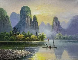 龍蟠先生的漓江油畫：詩意山水，心靈畫卷