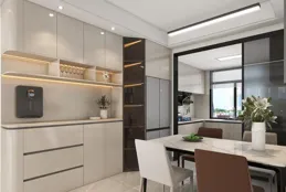 這是我見過最滿意的家：光餐廳一體櫃讓無數人效仿，實用有高級感