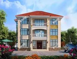 11.9×10.3，三層疊拼別墅，一戶一層，兄弟多這樣做合適