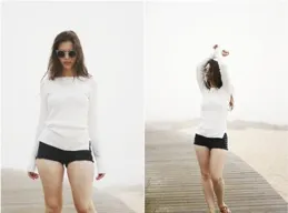 梨形身材穿搭思路：「上短下長，上窄下寬」，專治胯大腿粗