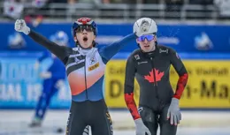 南韓再奪短道競速滑冰世界杯第5站男女1千米雙冠，距離總冠軍一步之遙