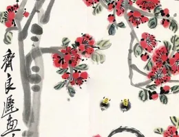 如何鑒定送拍齊白石齊良遲合作桃花草蟲，齊白石傳人湯發周釋出