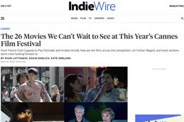 Indiewire推荐【风流一代】为本届戛纳电影节必看影片