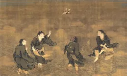 明【四仙拱壽圖】商喜 台北故宮博物院藏