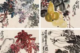 王個簃金石入畫28幅 ，色彩奇麗，耐人尋味！