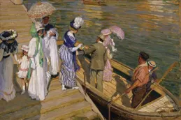 乘坐渡船的人們