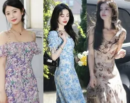 劉亦菲曬天津遊玩隨拍穿粉色斑點裙優雅曼妙