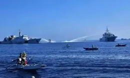 中方耐心將耗盡，5000噸大船現身南海，美軍要敢來，就一起收拾了