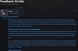 暴雪談督伊德職業天賦大改，玩家：沒改到點子上