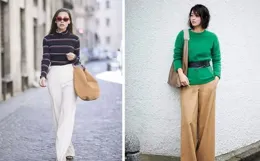 春天「毛衣+闊腿褲」才是王道，松弛感爆棚