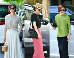 50歲的媽媽別總穿牛仔褲，這些「裙子」好好看，優雅有韻味