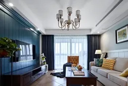 110㎡美式風格，客廳效果很漂亮，榻榻米設計實用！