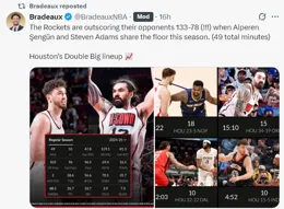 火箭為12順位必一搏！範喬丹復出何懼太陽三巨？申京單月每場平均20+9