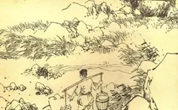 古時一男子半夜在瓜棚下遇見個俏皮紅衣美女，求他給個瓜吃解解渴