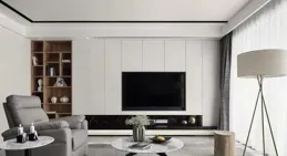 媳婦堅持把電視墻設計成滿墻櫃，不得不說，實用性大大超出預期！