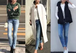 簡約風格個性十足，藍色直筒牛仔褲搭配，隨性選擇氣質出眾！