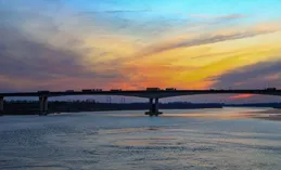 雨後，黃河大壩看日落