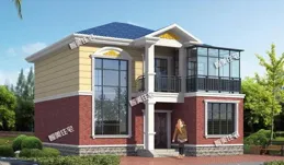 新中式風格設計的兩棟自建房，第一棟寬11公尺，第二棟有大堂屋