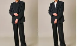 暗黑系通勤美學：純黑色半袖與黑色微喇西褲的極致優雅